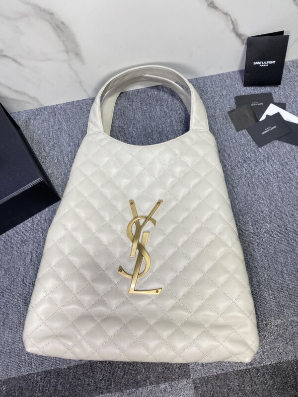 YSL Yves Saint Laurent's High-Grade NAPPA Handbag - White - Image 5