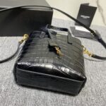 YSL Mini Crocodile Pattern Tote Bag - Black - Image 4