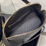 YSL Oversized Sheepskin Quilted Travel Bag - Black - Image 3
