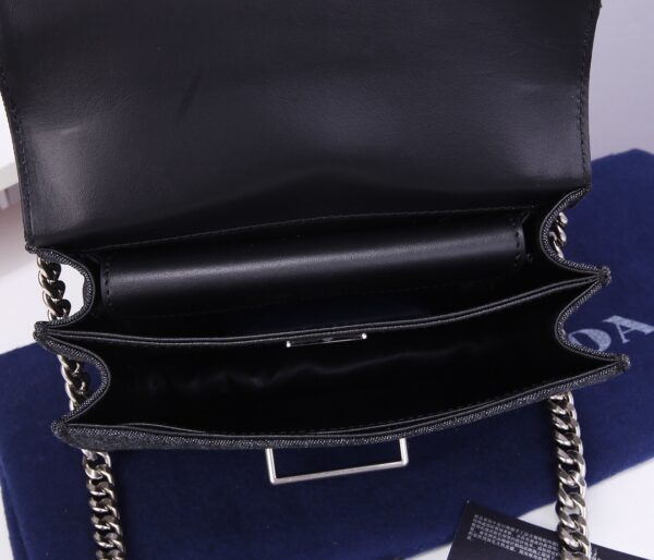 Prada Denim Shoulder Bag - Black - Image 3
