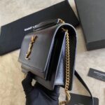YSL Hot Toothpick Pattern Small Handbag - Black - Image 3