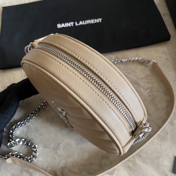 YSL Vinyle Cute Round Bag  - Cream - Image 3