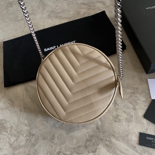 YSL Vinyle Cute Round Bag  - Cream - Image 5