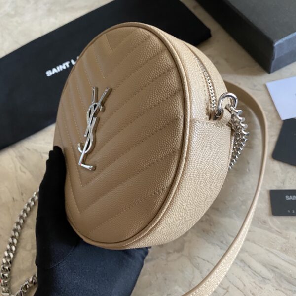 YSL Vinyle Cute Round Bag  - Cream - Image 4