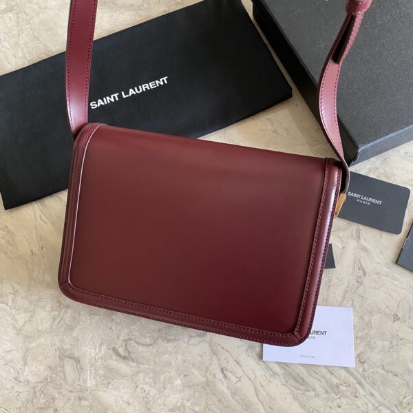 YSL Monogram Cross-body Shoulder Large Handbag - Maroon - Image 5