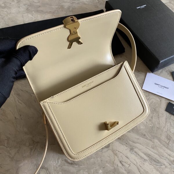 YSL Monogram Cross-body Shoulder Small Handbag - Cream - Image 3