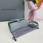 Balenciaga Crocodile XSmall Hourglass Bag - Gray - Image 3
