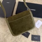 YSL SOLFElNO Suede and Denim Medium Size Handbag - Green - Image 5