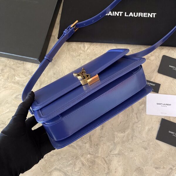 YSL Monogram Cross-body Shoulder Large Handbag - Dark Blue - Image 4