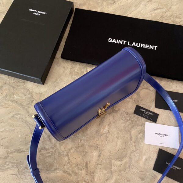YSL Monogram Cross-body Shoulder Large Handbag - Dark Blue - Image 3