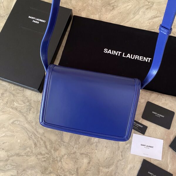 YSL Monogram Cross-body Shoulder Large Handbag - Dark Blue - Image 5