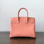 Hermes Birkin Gold Buckle Handbag - Lobster Pink - Image 5