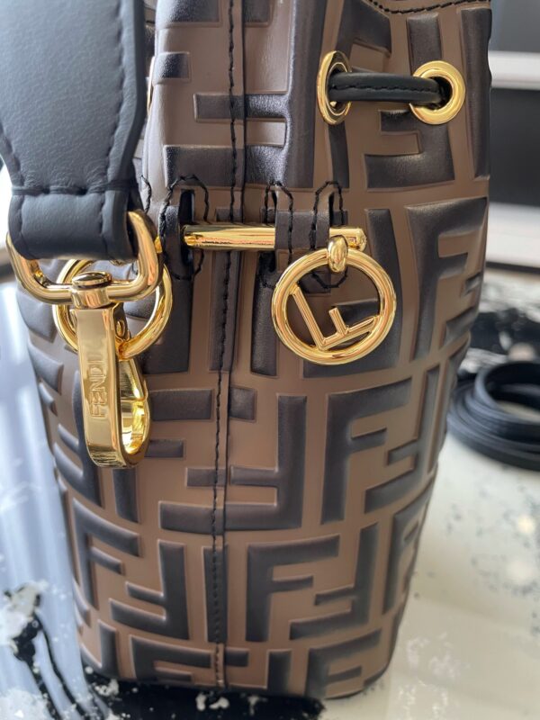 Fendi Mini Bucket Handbag - Brown/Black - Image 4