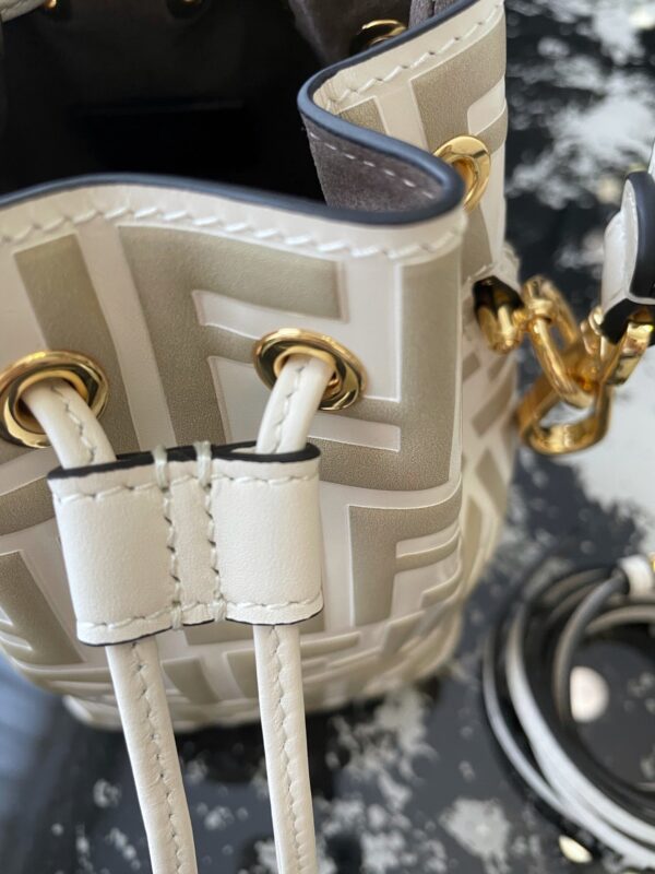 Fendi Mini Bucket Handbag - White - Image 5