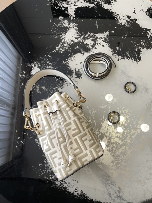 Fendi Mini Bucket Handbag - White - Image 3