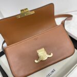 Celine Triomphe Shiny Cow Leather Shoulder Bag - Brown - Image 3