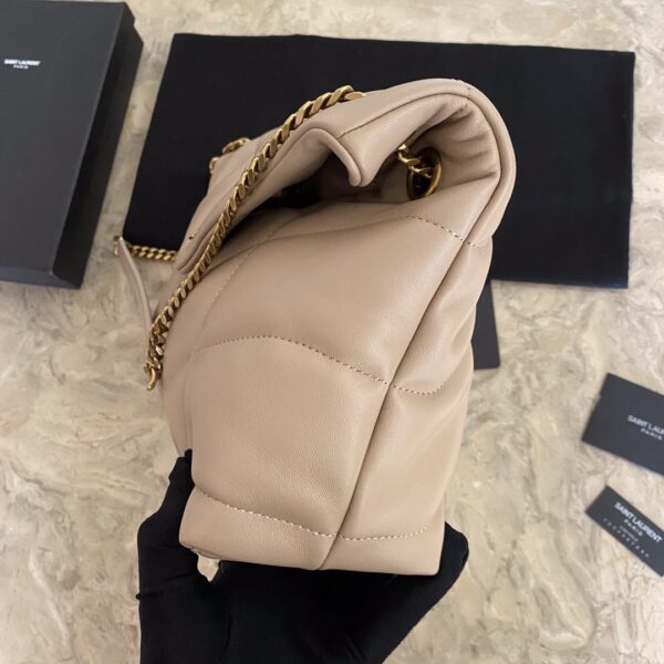 YSL Bi-Fold Back Shoulder Quilted Lambskin Medium Bag – Nude Pink - Image 5