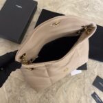 YSL Bi-Fold Back Shoulder Quilted Lambskin Medium Bag – Nude Pink - Image 2