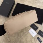 YSL Bi-Fold Back Shoulder Quilted Lambskin Medium Bag – Nude Pink - Image 4