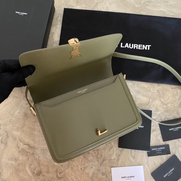 YSL Monogram Cross-body Shoulder Large Handbag - Green - Image 3
