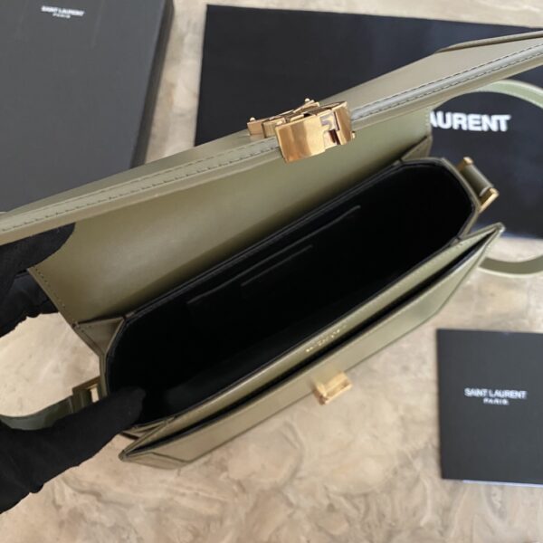 YSL Monogram Cross-body Shoulder Large Handbag - Green - Image 2