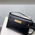 YSL Women Manhattan Baguette Box Small Leather Bag - Black - Image 2