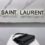 YSL Women Manhattan Baguette Box Small Leather Bag - Black - Image 4