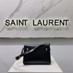 YSL Women Manhattan Baguette Box Small Leather Bag - Black - Image 5