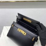 YSL Women Manhattan Baguette Box Small Leather Bag - Black - Image 3
