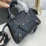 Balenciaga Neo Classic Mini Crocodile Handbag - Gray - Image 3