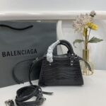 Balenciaga Neo Classic Mini Crocodile Handbag - Gray - Image 4