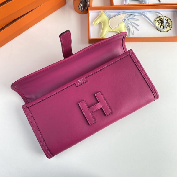 Hermes Jige Elan Clutch - Rose Purple - Image 4