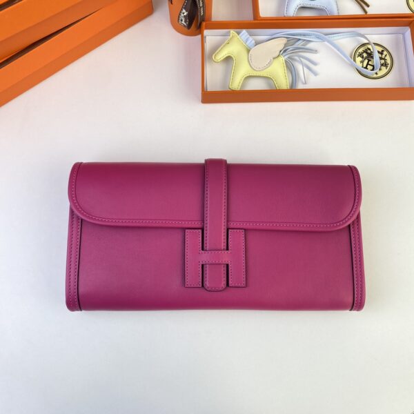 Hermes Jige Elan Clutch - Rose Purple - Image 5