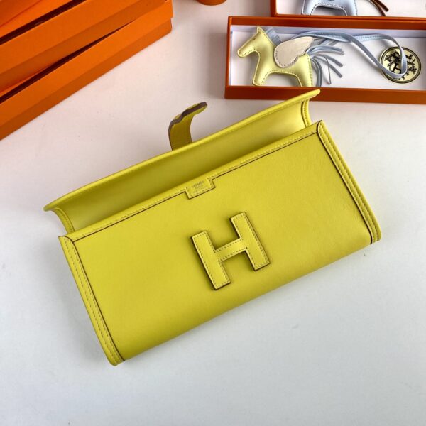 Hermes Jige Elan Clutch – Lemon Yellow - Image 2