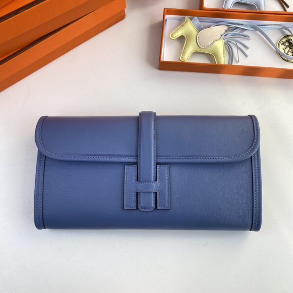 Hermes Jige Elan Clutch – Bright Blue - Image 5