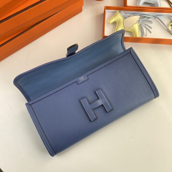 Hermes Jige Elan Clutch – Bright Blue - Image 3