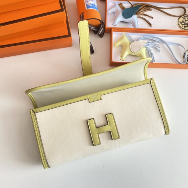 Hermes Jige Elan Clutch – Cream White - Image 4