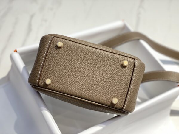 Hermes Mini Lindy Handbags - Elephant Gray - Image 2