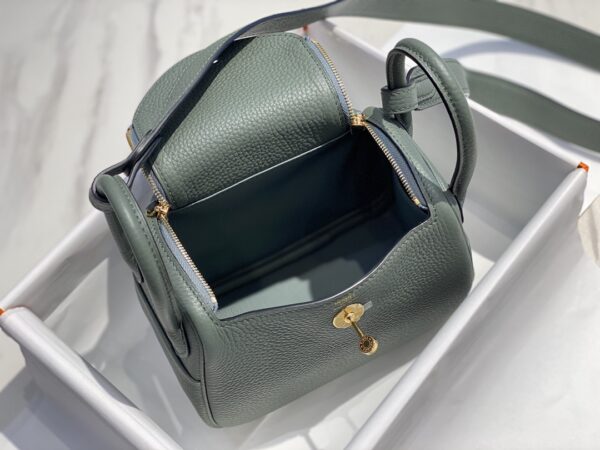 Hermes Mini Lindy Handbags - Almond Green - Image 2