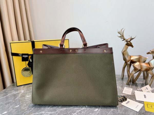 Fendi Logo Tote Bag - Army Green - Image 5