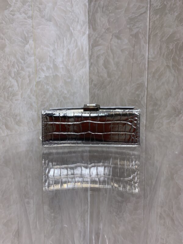 Balenciaga Heavyweight Hourglass Small Bag - Shimmery Silver - Image 4