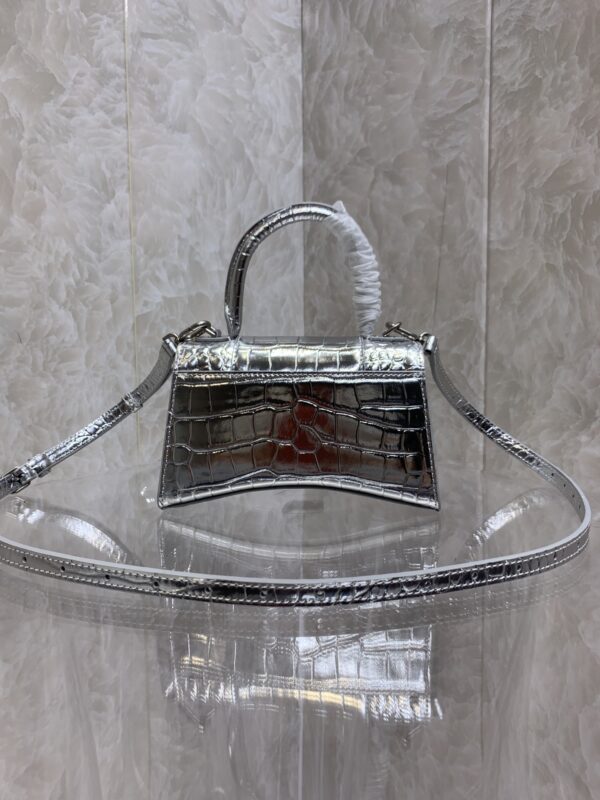 Balenciaga Heavyweight Hourglass Small Bag - Shimmery Silver - Image 5
