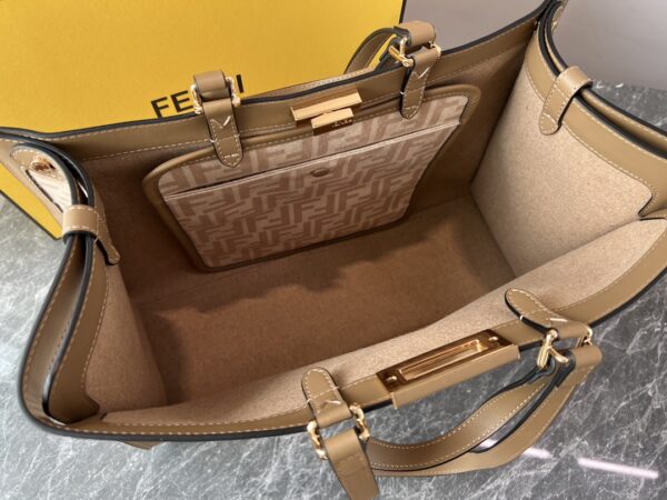 Fendi Double FF Flannel Peekaboo X-tote Bag - Image 2