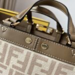Fendi Double FF Flannel Peekaboo X-tote Bag - Image 4