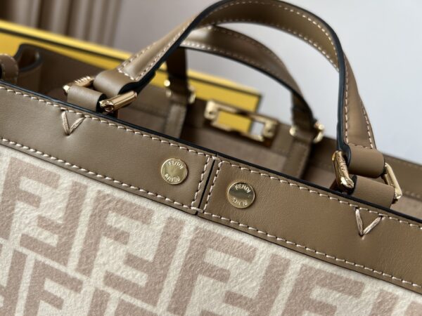 Fendi Double FF Flannel Peekaboo X-tote Bag - Image 4