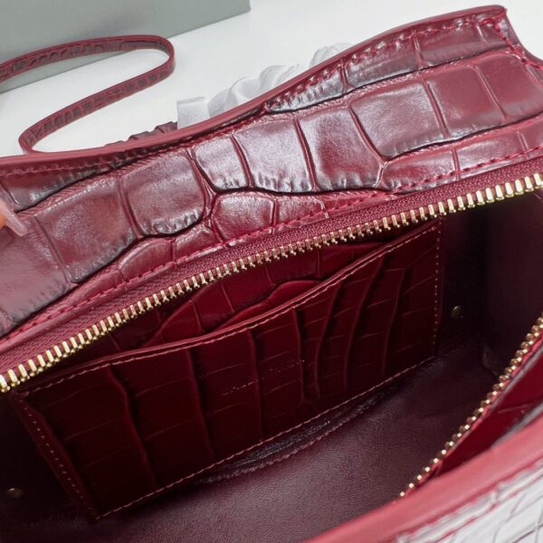Balenciaga Neo Classic Mini Crocodile Handbag- Maroon - Image 2
