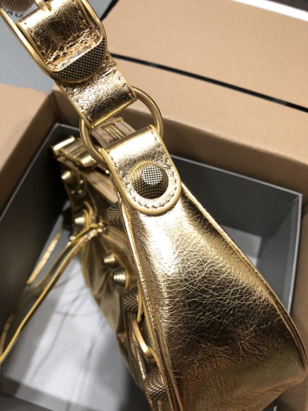 Balenciaga Le Cagole Half-Moon Large Armpit Dumpling Bag - Golden - Image 5