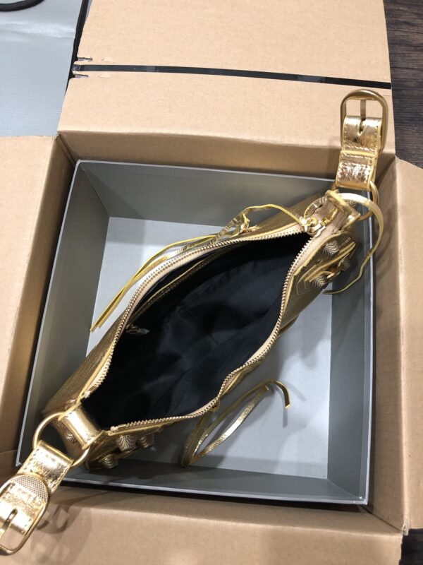 Balenciaga Le Cagole Half-Moon Large Armpit Dumpling Bag - Golden - Image 4