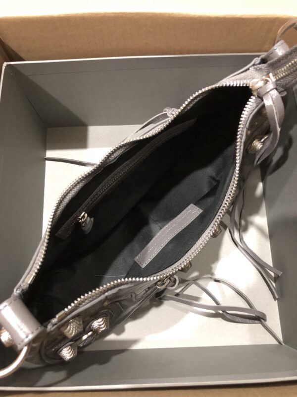 Balenciaga Le Cagole Half-Moon Large Armpit Dumpling Bag - Gray - Image 2