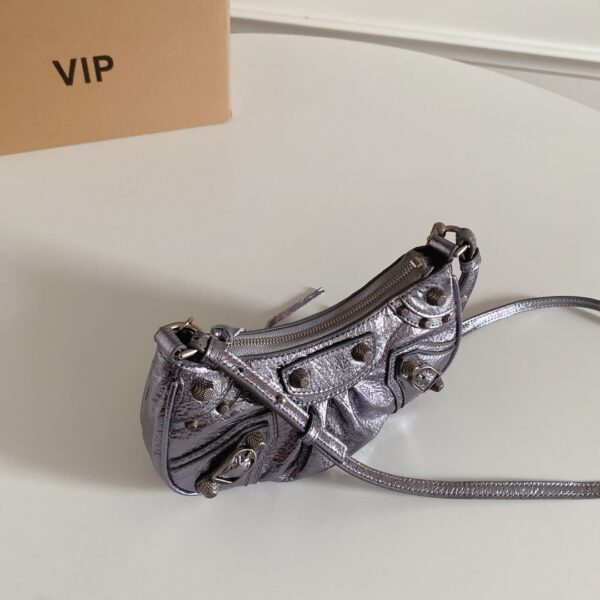 Balenciaga Le Cagole Mini Armpit Bag - Silver - Image 3